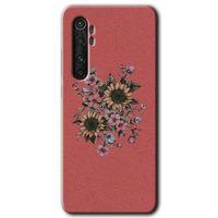 Xiaomi Mi Note 10 Lite Kılıf HD Desen Baskılı Arka Kapak + Temperli Cam - Retro Çiçek