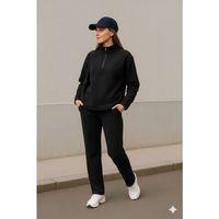 Kadın Balıkçı Yaka Fermuar Detay Polar Sweat Ve Pantolon Ikili Takım