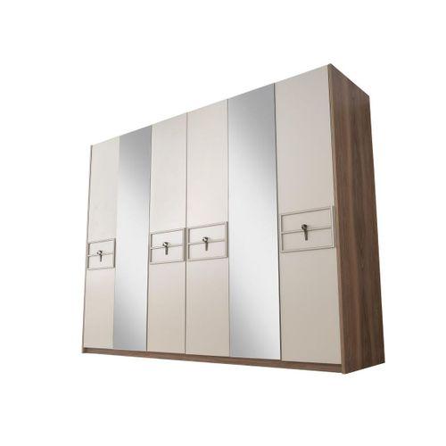 Ay Işığı 6 Kapaklı Aynalı Elbise Dolabı Gardrop 237x60x214