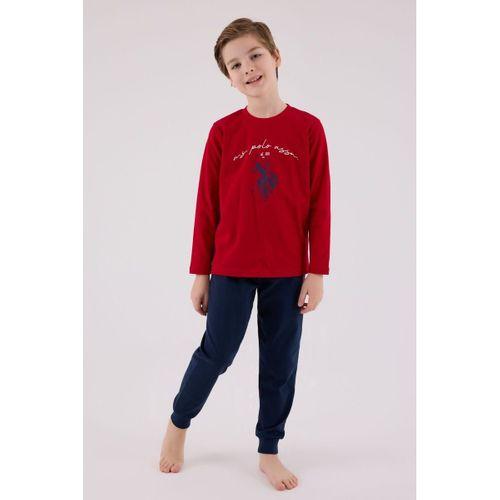 U.S.Polo U.S. Polo Assn Uzun Kol Pijama Takım US2233-4 Kırmızı