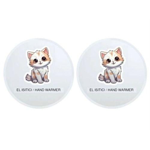 Sevimli Kedi Cep Sobası,El Isıtıcı,2 Adet Sıcak Su Torbası Pvc  9Cm
