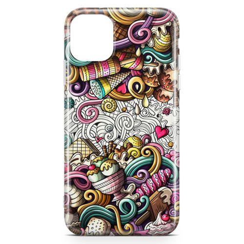 Apple iPhone 11 Kılıf Dondurma Doodle Arka Kapak Koruma Desenli Full Koruyucu