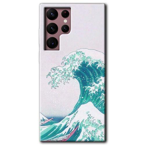 Samsung Galaxy S22 Ultra HD Baskılı Kılıf + 9D Tam Ekran Koruyucu - Dalga