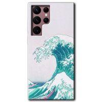 Samsung Galaxy S22 Ultra HD Baskılı Kılıf + 9D Tam Ekran Koruyucu - Dalga