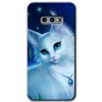Samsung Galaxy S10e Kılıf Baskılı Kapak - Cat Glance + 5D Tam Kaplayan Cam