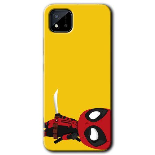 MRCİLETİSİM Realme C11 Kılıf Baskılı Kapak - DeadPool 6 + 5D Tam Kaplayan Cam