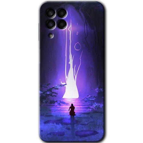 MRCİLETİSİM Samsung Galaxy M33 Kılıf Baskılı Kapak - Wanderer Silhouette +Tam Kaplayan Mat Seramik