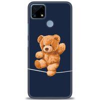Realme C25s Kılıf HD Baskılı Kılıf - İpteki Teddy + Tam Ekran Koruyucu