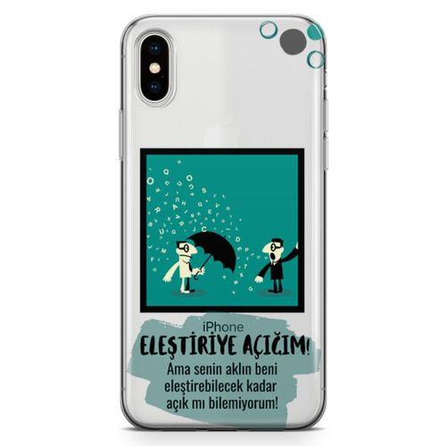 Apple iPhone X Kılıf Eleştriye Açığım Arka Kapak Koruma Desenli Full Koruyucu