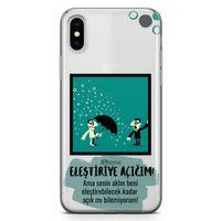 Apple iPhone X Kılıf Eleştriye Açığım Arka Kapak Koruma Desenli Full Koruyucu