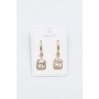 Taşlı Baget Küpe - Altın