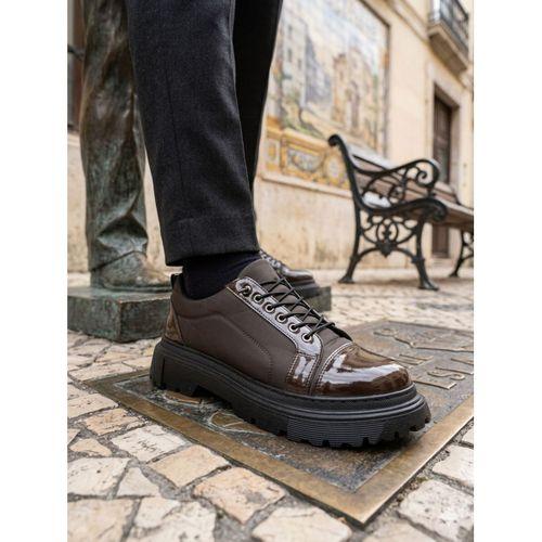 BA0245 Kahverengi Rugan Paraşüt Detaylı Akıllı Lastik Bağcık Yüksek Taban Günlük Erkek Ayakkabı