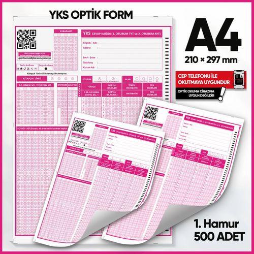 YKS-MSÜ Deneme Sınavları İçin 500 Adet (80 GR) Optik Form