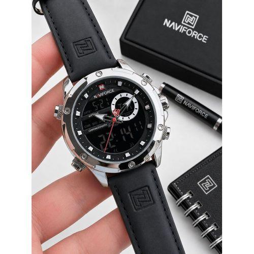 Naviforce Deri Kordon Dijital & Analoğ Mekanizma Bileklik Hediyeli 3 ATM Erkek Kol Saati NF9264.5