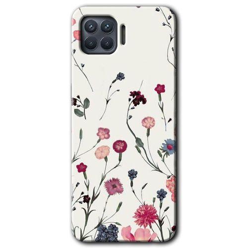 BeRa Aksesuar Oppo Reno 4 Lite Kılıf Baskılı Kapak - Mat Çiçek +Tam Kaplayan Mat Seramik