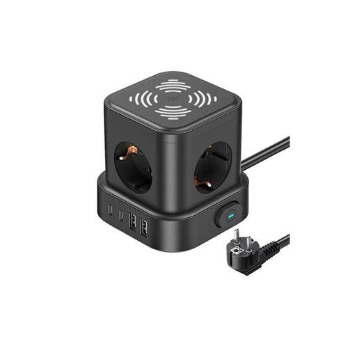 4lü Akım Korumalı Priz Gece Lambalı 2xusb 2xtype-c Çıkış Yüksek Gerilim Koruma Çoklu Priz Çoğaltıcı