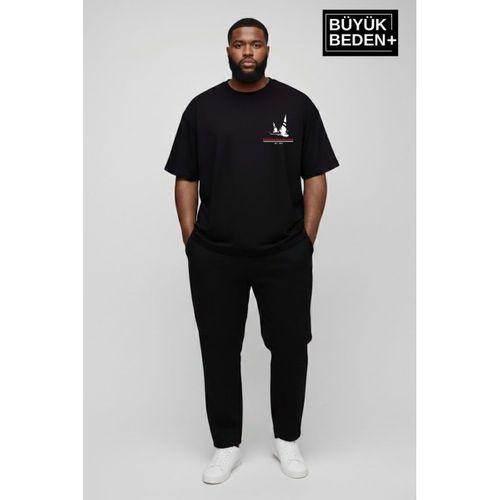 Erkek Büyük Beden Yelken Baskılı 3xl-6xl Bisiklet Yaka Tshırt SPR26BTS510-11
