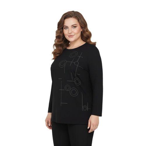 Kadın Siyah Sıfır Yaka Taşlı Bluz BGL-ST05154