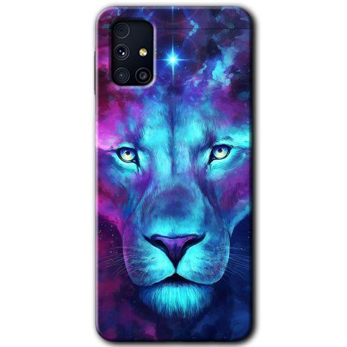 Galaxy M31s Kılıf HD Desen Baskılı Arka Kapak - Neon Lion