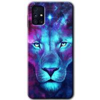 Galaxy M31s Kılıf HD Desen Baskılı Arka Kapak - Neon Lion