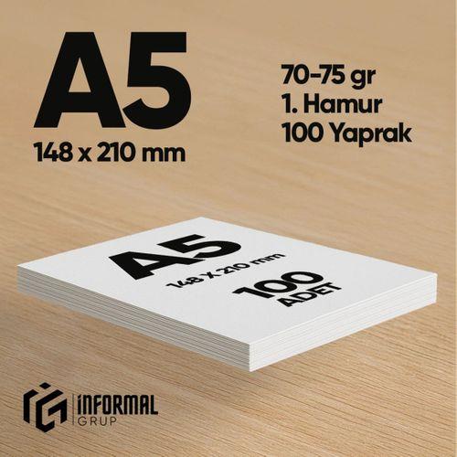 İnformal Fotokopi Kağıdı Premium Kalite A5 100 Yaprak 1 Hamur