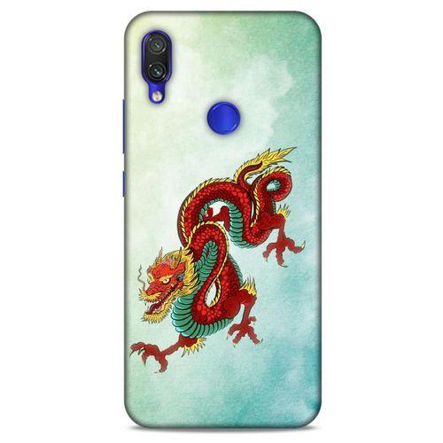 Xiaomi Redmi Note 7 Pro Kılıf Dragons (25) Antişok Kapak Tatoo Sarı Kırmızı Ejderha