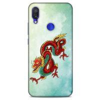 Xiaomi Redmi Note 7 Pro Kılıf Dragons (25) Antişok Kapak Tatoo Sarı Kırmızı Ejderha