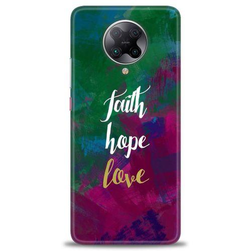Xiaomi Redmi K30 Pro Kılıf HD Baskılı Kılıf - Faith Hope Love + Tam Ekran Koruyucu