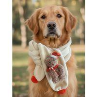 Teddy Santa Yılbaşı Köpek Atkısı | Polar Peluş Köpek Atkısı | Köpek Yılbaşı Aksesuarı | Orta ve Büyük Irklar İçin