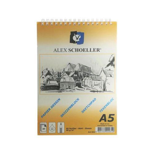 ALEX SPİRAL ESKİZ BLOKNOT 90 gram (A5) 60 yaprak DİK ALEX-821