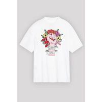 8 Mart Dünya Kadınlar Günü Baskılı Oversize Bisiklet Yaka T-shirt - Beyaz