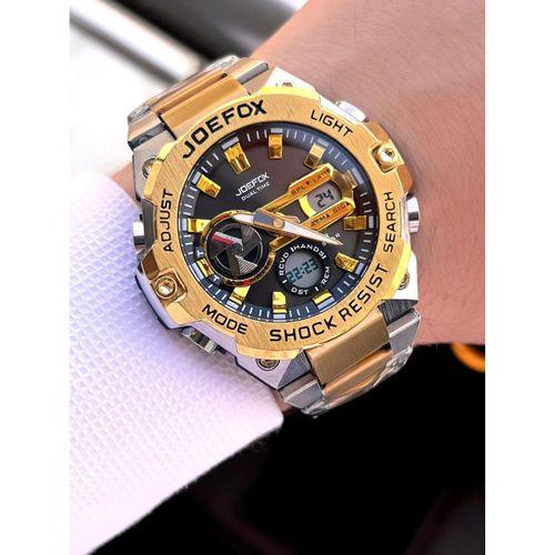 Joefox Çelik Kordon Dijital Ve Analog 2 Yıl Garantili 3 Atm Suya Dayanıklı Erkek Kol Saati JOE.CL11