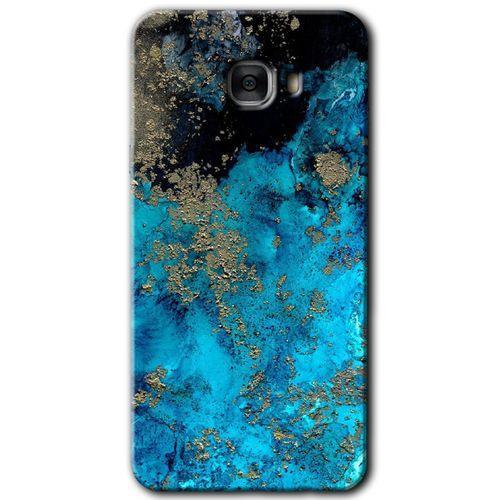 Galaxy C7 Pro Kılıf HD Desen Baskılı Arka Kapak - Klas Mermer + Kırılmaz Cam