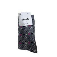 Barış Kalp Desenli Likralı Kadın Soket Çorap 1 Adet