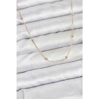 CM 14K Gold Renk Minik Top Zincirli Kadın Kolye