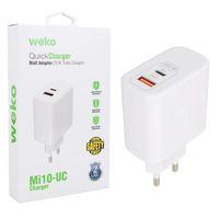Weko WK-21446 S11-UC 25 Watt 3.0 Amper Type-C + USB Telefon Şarj Başlık Adaptörü