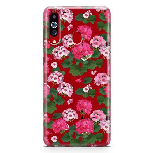 Samsung Galaxy A20s Kılıf Sardunya Çiçeği Arka Kapak Koruma Desenli Full Koruyucu