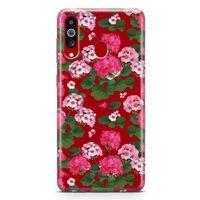 Samsung Galaxy A20s Kılıf Sardunya Çiçeği Arka Kapak Koruma Desenli Full Koruyucu