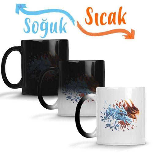 Dota 2 Jakiro Fire and Ice Sihirli Kupa Bardak Porselen