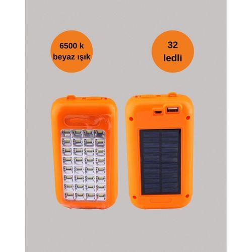 Gold Silver Güneş Enerjili Powerbank Işıldak – 10000 Mah, Taşınabilir, Suya Dayanıklı, 32 Led