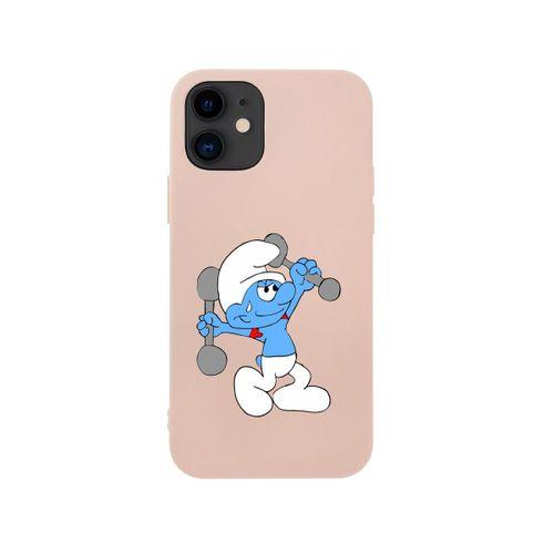 iPhone 12 Mini Güçlü Şirin Tasarımlı Pembe Telefon Kılıfı