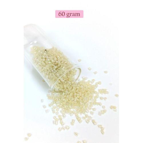Kesme Cam Boncuk 2mm - 60 Gram - Şeffaf Krem - BNC387