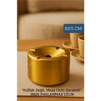 Modacar Inox Gold Paslanmaz Çelik Küllük – 8x 5 cm | Modern, Hijyenik ve Dayanıklı Tasarım