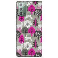 Samsung Galaxy Note 20 Kılıf Snowix (31) TPU Kılıf Fuşya Gri