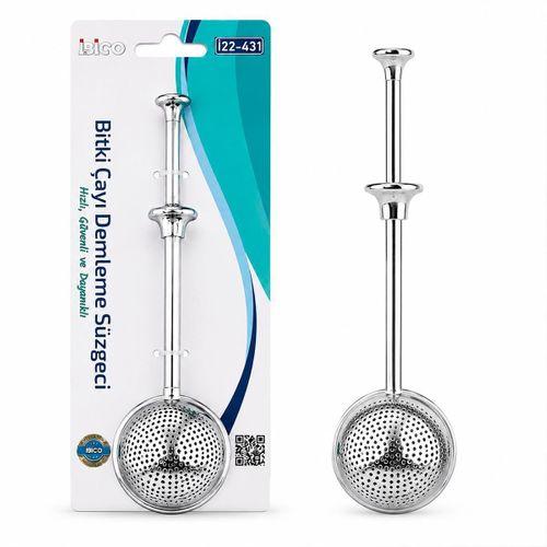 Saplı Paslanmaz Çelik Bitki Çay Demleme Süzgeç (Çap 5 cm)