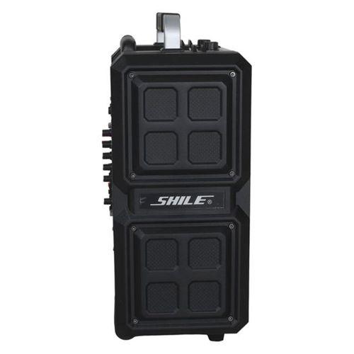 Shile SL-2017 50 Watt Taşınabilir Seyyar Aktif Amfi Hoparlör Kablosuz EL + Yaka Mikrofonlu USB+SD+BT Kumandalı