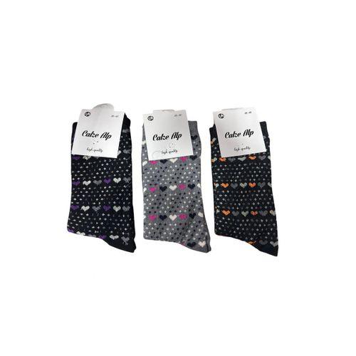 Barış Kalp Desenli Likralı Kadın Soket Çorap Adet