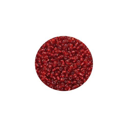 Dökme Cam Kum Boncuk (11/0) 2 mm - 60 Gram -  Şeffaf Koyu Kırmızı - BNC050