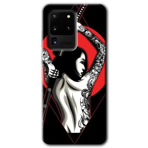 Galaxy S20 Ultra Kılıf HD Desen Baskılı Arka Kapak - Samurai Girl