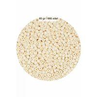 Beyaz Renk 4 mm Yaklaşık 660 adet / 60 gram Cam Boncuk Oya Yazma Bileklik ve Kolye